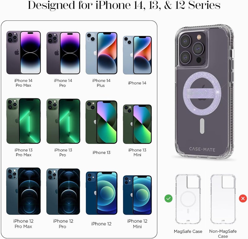 Casemate Magnetic Phone Grip MagSafe Loop Grip - Detachable Holder for Hand - Soft Collapsible MagSafe Grips for Back of Phone for iPhone 17 Pro Max/16 Pro Max /15/14/13/12/S25 Ultra - Purple Sparkle - Image 2